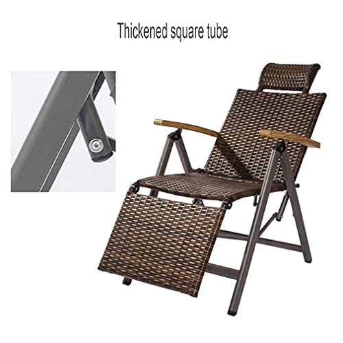 Chaises élastiques de jardin en rotin réglables avec dossier inclinable