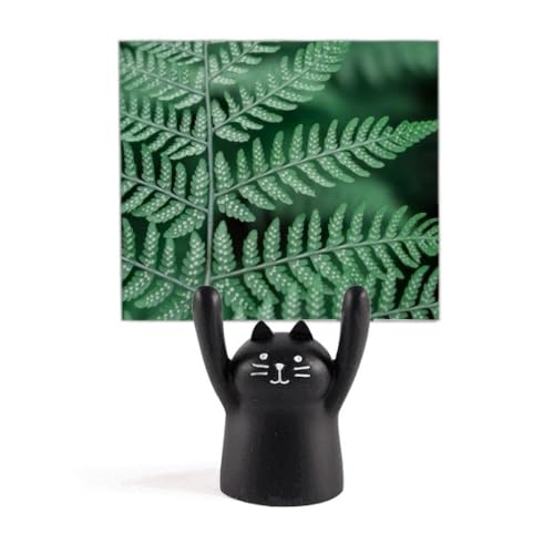 Pince photo chat noir figurine décorative pour bureau et chambre