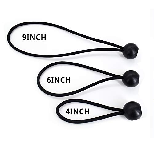 Ball Bungee Cords,Tent Fix Rope,4 Inches,6 Inches,9 Inches Heavy Duty Bungee Cords For Tiebacks For Curtains 24 Piece #TOP1