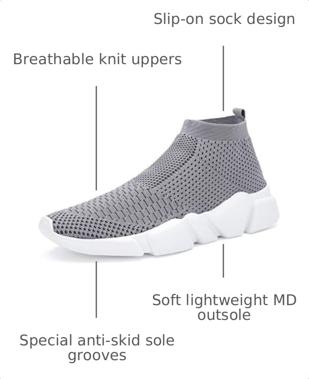 Image of Santiro Mens Walking Shoes Breathable Knit Slip On Sneakers Lightweight Athletic Gym Shoes