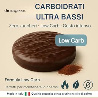 DIMAGREAT 9 Biscotti Proteici Gusto Cacao e Cioccolato Fondente Made in Italy - Forte Dimagrante, Ricchi di Proteine e Poveri di Carboidrati - Dieta Chetogenica Senza Glutine (Biscotti, Standard)