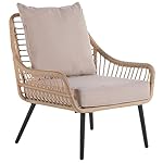 Balkonset Laureto 3-teilig Rattan Beige