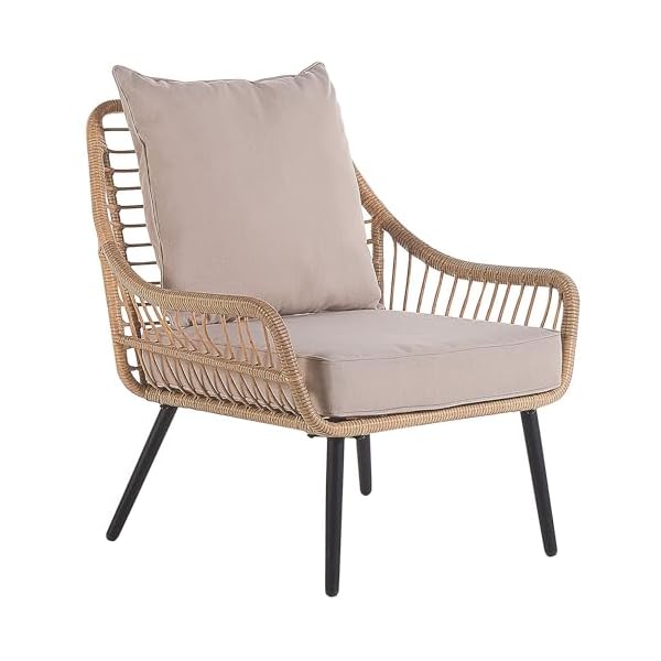 Balkonset Laureto 3-teilig Rattan Beige