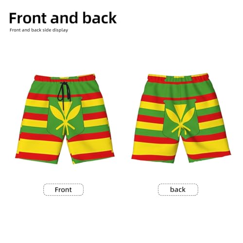 Native Hawaiian Flag Youth Beach Pants, Soft and Breathable, with Drawstring Waist, Suitable for Sports and Leisure.2