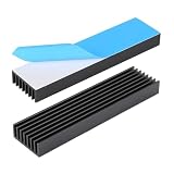 Awxlumv 2Pcs Black Aluminum Heatsink 100mmx25mmx10mm/ 4x1x0.4 Inch Heat Sink Cooling Fin with Pre Thermal Conductive Tape Heat Sinks for Cooler Electronics USB Expander Led Phone Power Charger