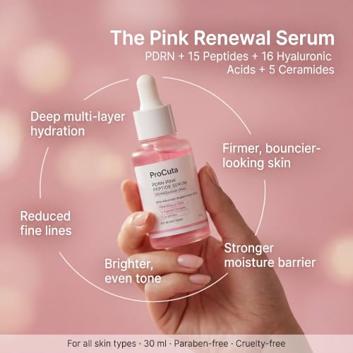 Image of PDRN Pink Peptide Serum | Salmon DNA (PDRN), 15 Peptide Complex, 16 Hyaluronic Acid Complex, 5 Ceramides, Niacinamide & Alpha Arbutin | Anti-Ageing & Hydrating Face Serum | 30ml