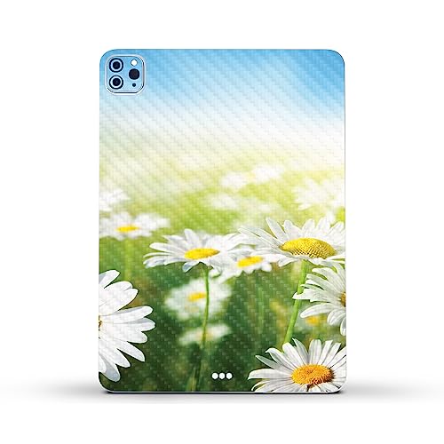 Image of MightySkins Carbon Fiber Skin Compatible With Apple iPad Pro 11 inch M2 4th Gen (2022) Full Wrap Kit - Field Of Daisies | Protective, Durable Textured Carbon Fiber Finish | Easy To Apply | Made in the USA