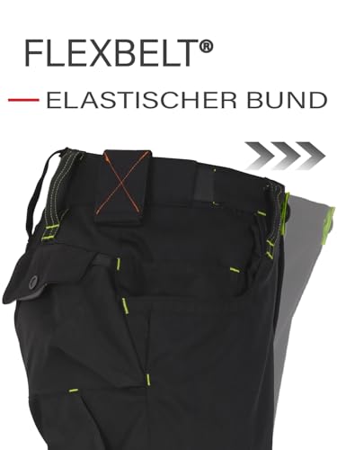 Engelbert Strauss 65511 Hose e.s.motion 2020, Qualitative Arbeitskleidung, Mehrfarbig (Schwarz/Gelb), 52