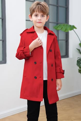 Image of Cromoncent Kids Rain Jacket, Raincoats Lightweight Waterproof Trench Coat for Boys Girls