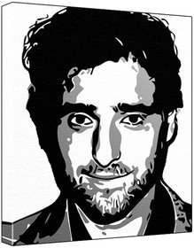 David Krumholtz (100% Original Painting. Not A Print ) Acrylic Paint On Deep Framed Canvas (60 x 50 x 1.8 cm) 3-Colour Black/Grey/White-image-29