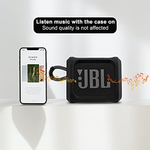 Image of Silicone Case for JBL Go 3 Portable Speaker with Removable Strap for Bike Golf Cart Travel Carrying Case Protective Sleeve Speaker Cover (Black)