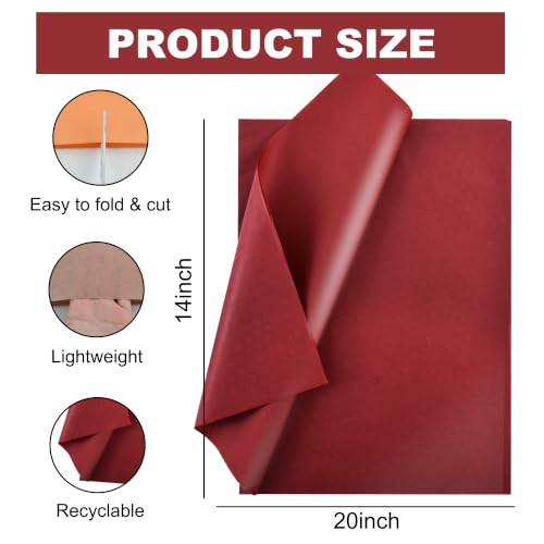 Image of BEISHIDA 90 Sheets Brown Orange Series Tissue Paper Bulk for Gift Wrapping