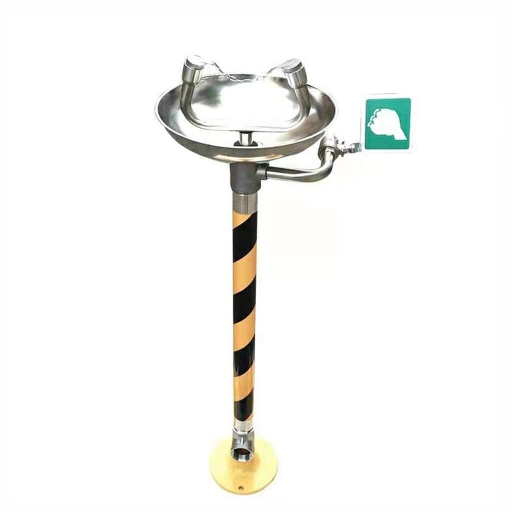 Estación lavaojos de Emergencia, lavaojos Tipo Ducha de Doble Cabezal con Lavabo Facial, solución combinada para el Lavado de Ojos para Seguridad y Primeros Auxilios.