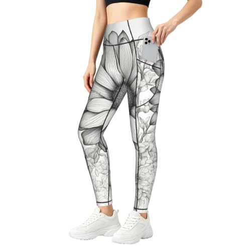 Leggings de flores cómodos que no transparentan para ejercicio