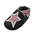 Mejale Weiche Sohle Leder Babyschuhe Lauflernschuhe Krabbelschuhe Kleinkind Kinderschuhe Hausschuhe Karikatur Sterne 0-3 Jahre (12-18 Monate/14cm Sohle, Dunkelgrau, Rosa Sterne, L)