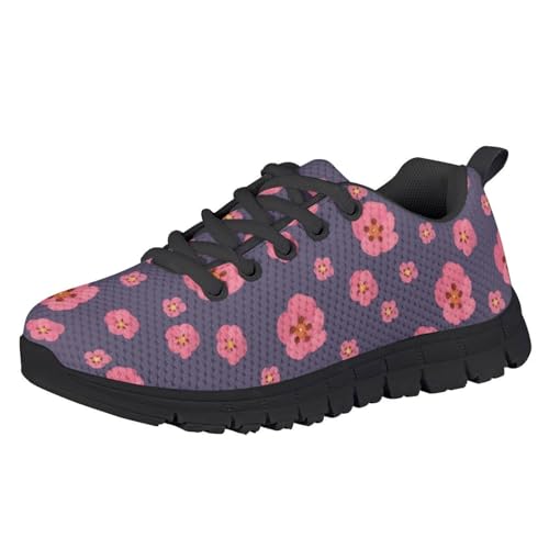 Running Shoes for Girls Safe Walking Lace Up Outdoor Fitness Stitch Sneakers Stitch Sneakers Cute Graphic Footwear