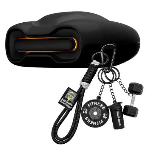 Image of Soft Silicone Case Cover for GoBoult Audio UFO | GoBoult Astra | GoBoult Mustang Torq with Gym Fitness Keychain (Black)