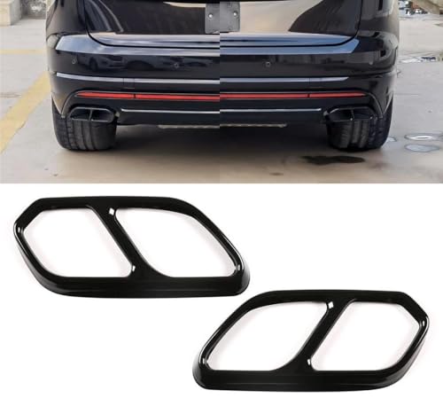 Silenciador de escape trasero para VW Touareg CR7 2 piezas de acero negro 4