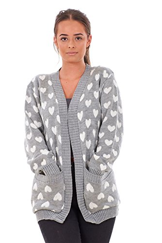 Malay New Ladies Heart Knitted Cardigan Pockets Long Sleeve Regular Big Sizes S to 3XL