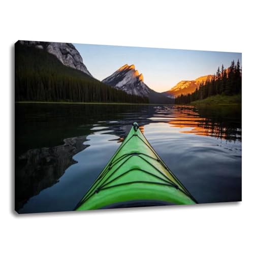 HABEN ARTWORK Kayaking Banff Canvas Wall Art 20