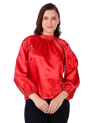 Image of BoheeWohee Women's Full Sleeves Casual Satin Top