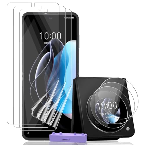 AnnhanT Protector Pantalla para ZTE Nubia Flip 5G Película de TPU Flexible 3 Piezas y ZTE Nubia Flip 5G Cristal Templado de Lente de cámara 3 Piezas. Película de TPU de HD transparente Flexible