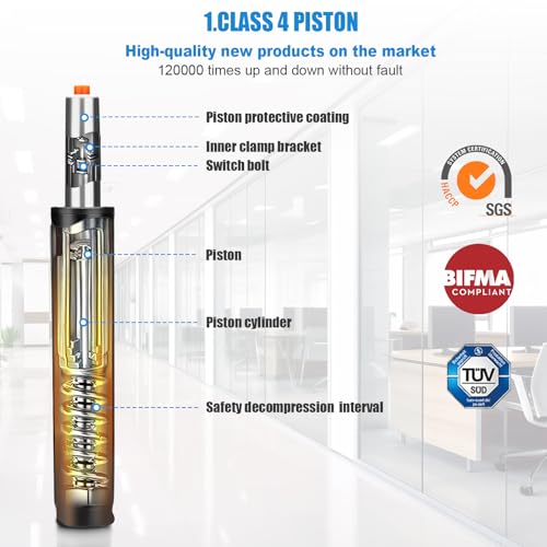 Zourglow Office Chair Gas Cylinder, Class 4 Gas Lift Cylinder Replacement, 1000 lbs (450 KG), Adjustable Universal Chair Gas Lift for Office Gaming Chairs, Length 300-450mm - Image 4