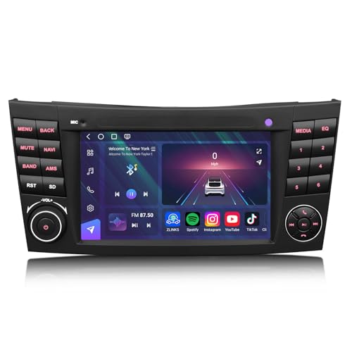 Qualcomm 8 Núcleos 8GB+128GB Android 14.0 Dab+ Radio Coche Estéreo para Mercedes Benz Clase E W211 Clase CLS W219 GPS Navegador Inalámbrico CarPlay Android Auto DSP WiFi Bluetooth 5.1 USB 4G AM/FM RDS