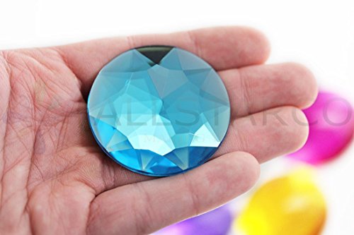 50mm Extra Large Flat Back Round Acrylic Rhinestones Plastic Circle Gems for Costume Making Cosplay Jewels Pro Grade Embelishments