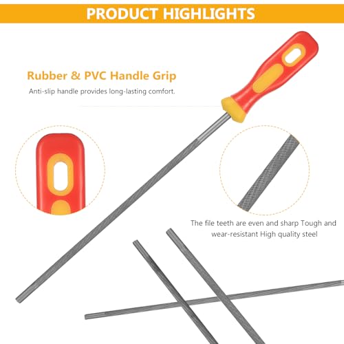 7 Stück Rundfeile Kettensäge Schärfen Feilen, 4,0mm 4,8mm 5,5mm Feile für Kettensäge Feilenset, Rundfeilen für Kettensägenfeile, Kettensägefeilen Set mit Griff, Sägeketten Feilen für Pferd Kettensägen