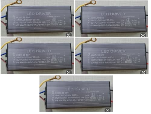 Image of 5 Quantity 50Watts 1500mA, LED Flood Light Driver, Input AC 100-300V, 50-60HZ, Output DC 24-40V, Used For Repair 50W 150W 200W 100W 400W Flood Lights (5)