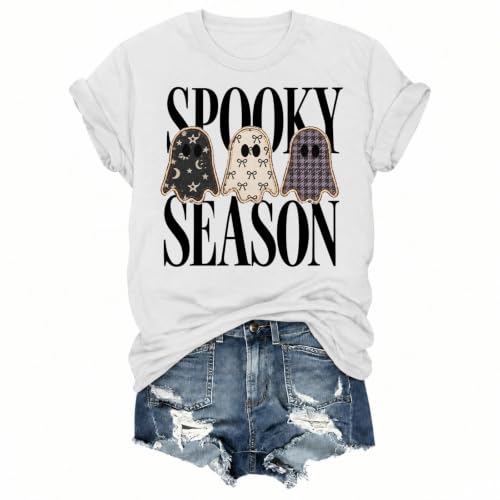 I'm Ready for The BER Months Tops Halloween V Neck Graphic Shirts for Women - image 4