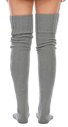 Leoparts Women's Cable Knitted Thigh High Boot Socks Extra Long Winter Stockings Over Knee Leg Warmers3