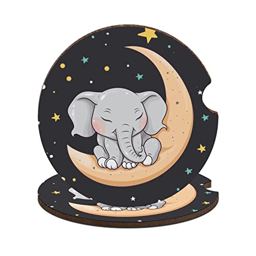 Posavasos auto elefante 2 piezas diámetro 6.5 cm miniatura 1
