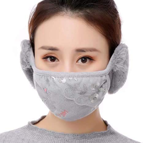 Warm Mask, Winter Mouth Muffle/Earmuffs/Unisex Winter Mouth Muffle/Earmuffs/Ear Winter Mask/Mask For Women_Pack Of 01,Grey-image-26