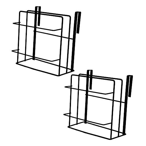 Mikinona Over Cabinet Door Towel Rack 2pcs Set Kitchen Cabinet Organizer Modern Style Easy to Assemble