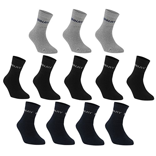 Donnay Kids Quarter Socks 12 Pack Dark Asst Junior 1-6