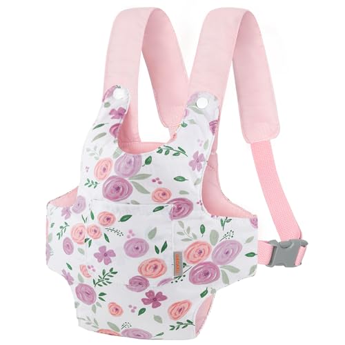 GAGAKU Toy Baby Dolls Carrier for Kids, Reborn Baby Doll Carrier Accessories for Toddlers & Girls - Rose