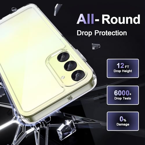 Image of Case for Samsung Galaxy A25 5G, Military Grade Drop Protection Phone Case, Yellowing Resistant, Anti-Scratch Hard PC Back, Shockproof Hard Ultra-Thin Protective Cover, Clear
