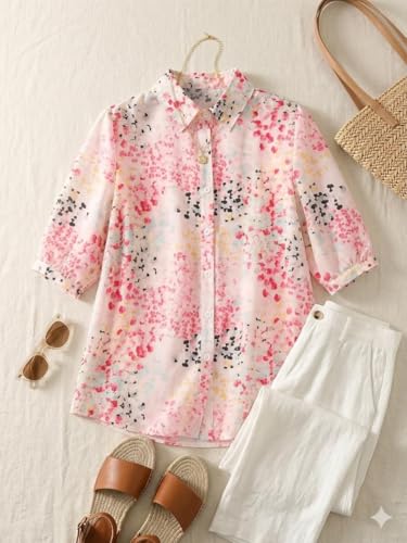 Image of URBAN OX Women's Casual Shirt - Stylish Printed Long Top for Women & Girls | Elegant Shirt for Women | Breathable Summer Tops for Women