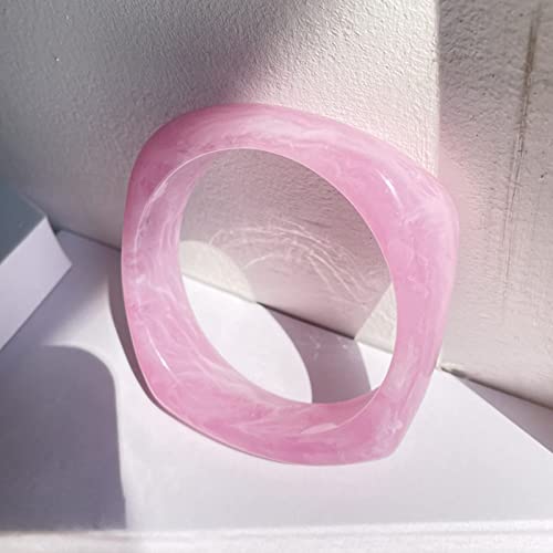 Natural Colorful Wooden Acrylic Large Round Bangles Wide Irregular Ethnic Wood Chunky Minimalist Cuff Bracelet Vintage Punk Cool Jewelry for Women4