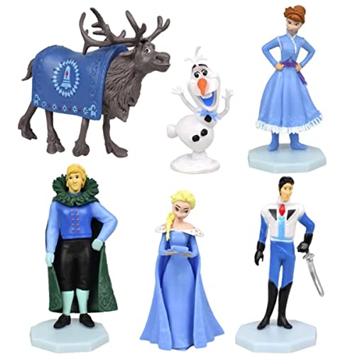 Kottashut Frozen Cake Toppers Action Figures Set, dibujos animados Cupcake Decoraciones Mini Figuras para Niños Cumpleaños Decoración de Ducha Adornos de Fiesta para fans de Frozen (A-Frozen-6Pcs) Cover