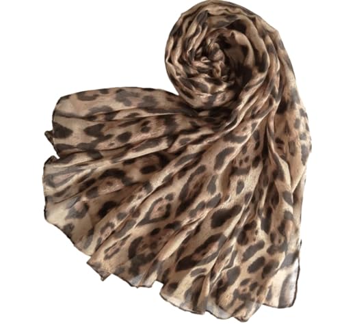 Secret for Longevity Extra Large Long Sheer Black Brown Tan Camel Khaki Latte Ocelot Leopard Cheetah Animal Print Scarf Wrap Shawl Pashmina Sarong 35