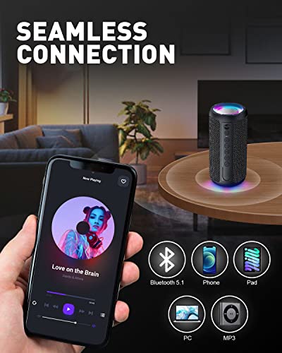 Maxesla Mini Portable Bluetooth Speaker Wireless, 10W Speakers Wireless Bluetooth, Portable Speaker Up To 20Hours Playtime, IPX67 Waterproof Wireless Speaker Dual Stereo Pairing, Usb Type C, Carabiner - 6