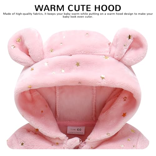 Image of Baby Girl Winter Fleece Coat Toddler Boy Jacket Infant With Hood Warm Outerwear