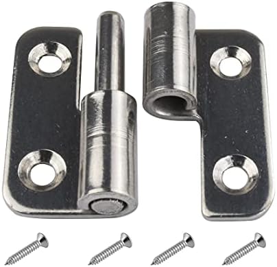 6Pcs 1.5" Detachable Hinge, Small Slip Joint Flag Hinges, Lift Off Detachable Door Hinges, 304 Stainless Steel, Left Handed