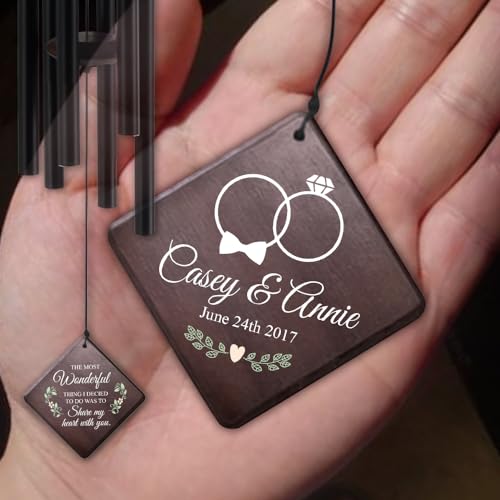 Image of Personalized Wind Chimes for Anniversary, Customized Wedding, Anniversary, Birthday Gift for Loved One,Couples,Husband,Wife Loving Memory