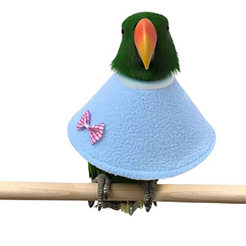 Runaty 2PCs Cape D'oiseau Perroquet Protection Cône Cou Collier De Récupération Anti Morsure Oiseaux Petits Animaux Animaux De Compagnie Collier éLisabéthain Vêtements Chauds M/Bleu