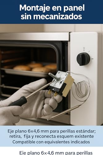 RECAMBIOS DREYMA ® Einstellbarer Thermostat für Elektroherd 2 Terminale FAGOR T150, EDESA und ASPES C.O. C08D000A1 und 81380716