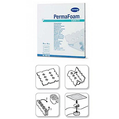 Hartmann Permafoam Cav H Act S 10 X 10 cm - Pansement en mousse hydroactive, lot de 3